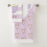 Baby Girl Pink Doodle Cupcake Herzmuster Name