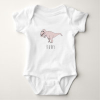 Baby Girl Pink Doodle T-Rex Dinosaurier mit Name