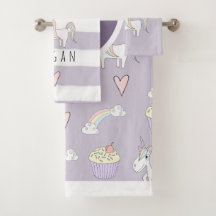 Baby Girl Pink Doodle Unicorn Regenbogenmuster Nam