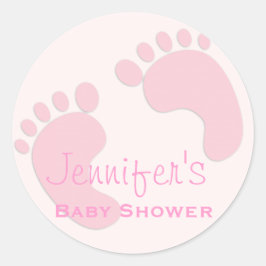 Baby Girl Pink Footprint Einfache Aufkleber