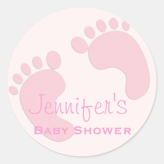 Baby Girl Pink Footprint Einfache Aufkleber (Vorderseite)