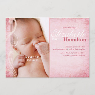 Baby Girl Pink Geburtsankündigung Ankündigung