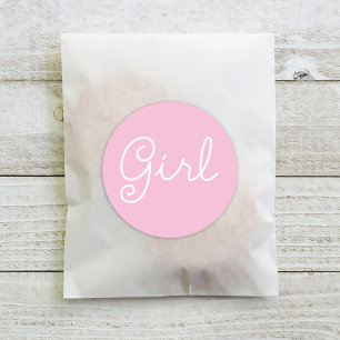Baby Girl Pink Gender Reveal Party Runder Aufkleber