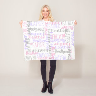 Baby Girl Pink/Grau Personalisierter Individuelle Fleecedecke