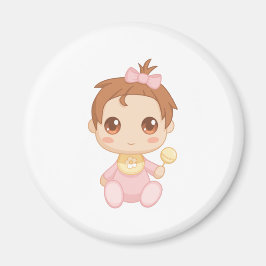 Baby Girl Pink Jumpsuit Magnet