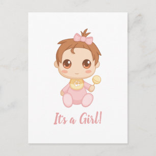 Baby Girl Pink Jumpsuit Postkarte