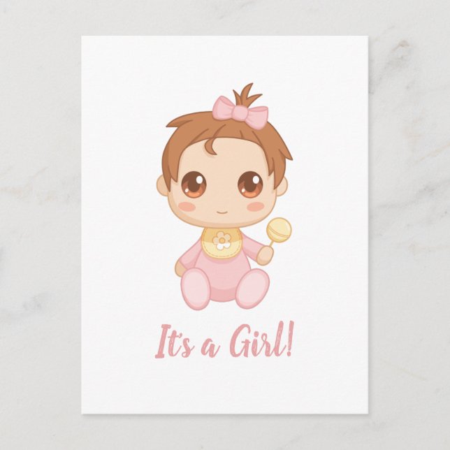 Baby Girl Pink Jumpsuit Postkarte (Vorderseite)