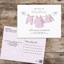 Baby Girl Pink Niedliche Aquarelldecke Postkarte