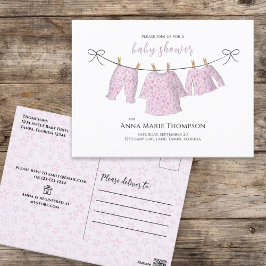 Baby Girl Pink Niedliche Aquarellfarben Postkarte