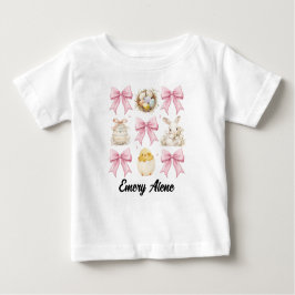 Baby Girl Pink Oster Bunny Coquette Bow T-shirt
