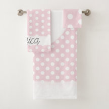 Baby Girl Pink Polka Dot Muster Monogramm Name