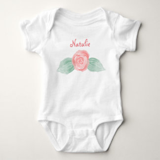 Baby Girl Pink Rose Personalisiert Strampler
