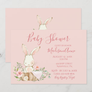 Baby Girl Pink Script Niedlich Elegant Baby Einladung