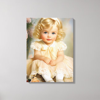 Baby Girl Portrait der 1950er Leinwanddruck