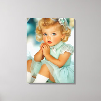 Baby Girl Portrait der 1950er Leinwanddruck