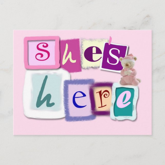 Baby Girl Postcard Ankündigung (Vorderseite)