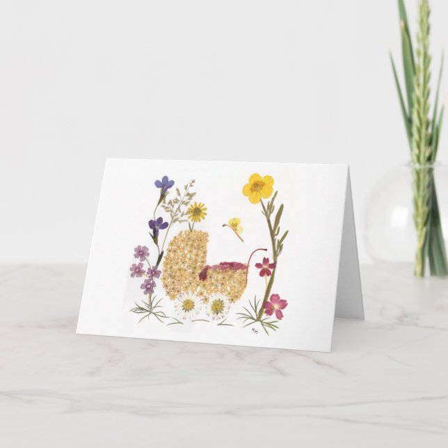 Baby Girl präsentiert Blume Design Karte (Vorderseite)