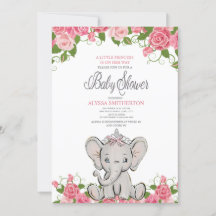 Baby Girl Princess Tiara Elephant Pink Floral