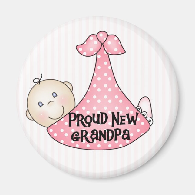 Baby Girl Proud Grandpa Magnet (Vorne)