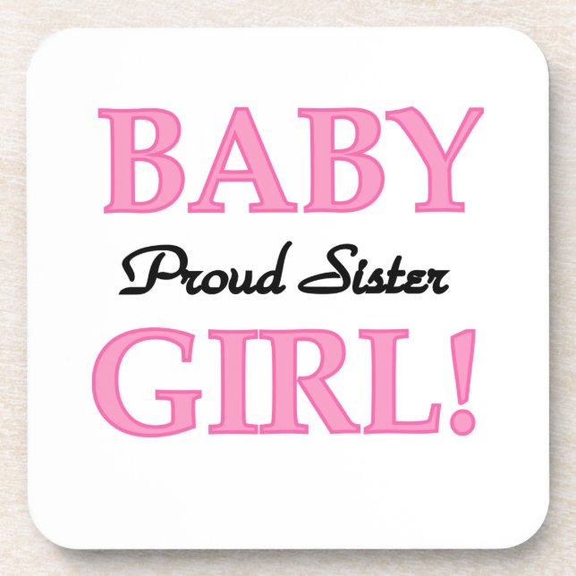 Baby Girl Proud Sister Geschenke Untersetzer (Vorderseite)