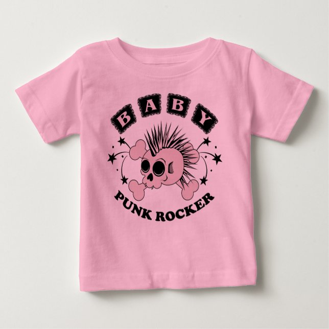 Baby Girl Punk Skull Baby T-shirt (Vorderseite)