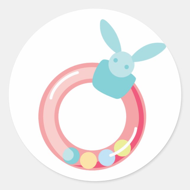 Baby Girl Rattle Stickers (Vorderseite)