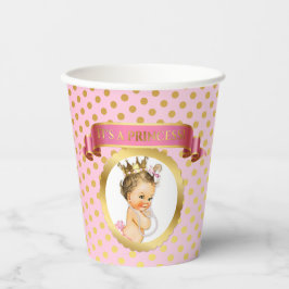 Baby Girl Royal Princess Crown Pink Gold Pappbecher