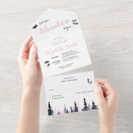 Baby Girl Rustikales Abenteuer Babydusche All In One Einladung