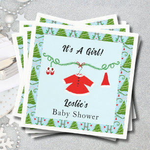 Baby Girl Santa Outfit Baby Shower Serviette