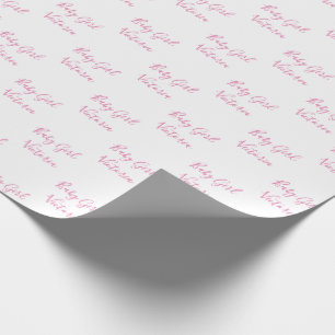 Baby Girl Script Pink Personalisierter Name Geschenkpapier