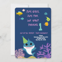 Baby Girl Shark Personalisiert Geburtstagsparty In