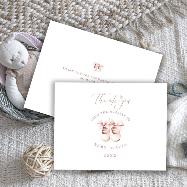 Baby Girl Shoes The Nursery of Kids Thank You  Dankeskarte (Von Creator hochgeladen)