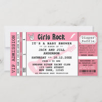 BABY GIRL SHOWER CONCERT TICKET EINLADUNG