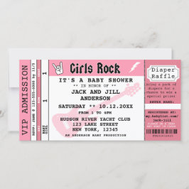 BABY GIRL SHOWER CONCERT TICKET EINLADUNG