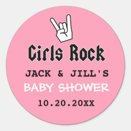 BABY GIRL SHOWER CONCERT TICKET EINLADUNG RUNDER AUFKLEBER