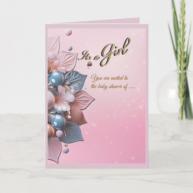 Baby Girl Shower Invitation  Karte (Vorderseite)