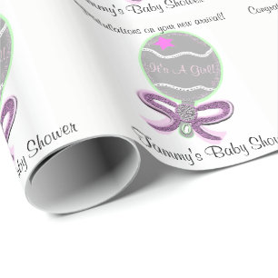 Baby Girl Shower Pink Baby Rattle Geschenkpapier