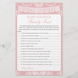 Baby Girl Shower Survey Says Game Card