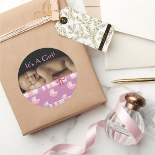 Baby Girl Stickers mit Ihrem Baby Foto