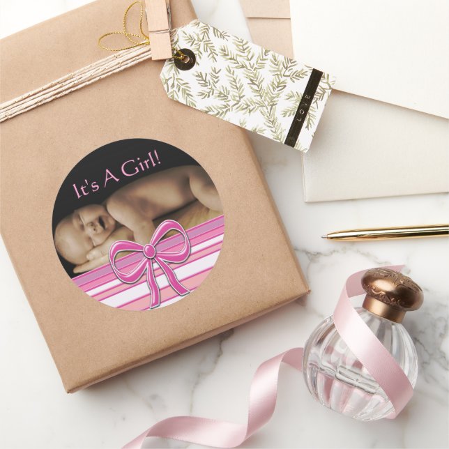 Baby Girl Stickers mit Ihrem Baby Foto (Schenken)