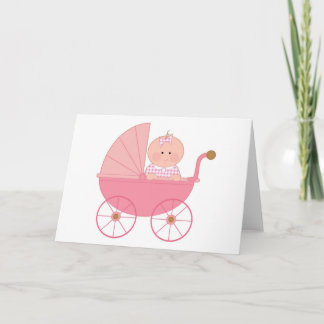 Baby Girl Stroller Karte