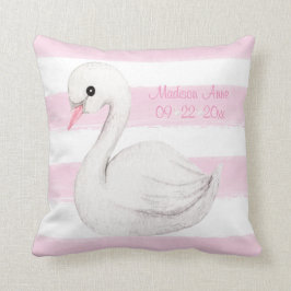 Baby Girl Swan Pink Script personalisieren Keepake Kissen