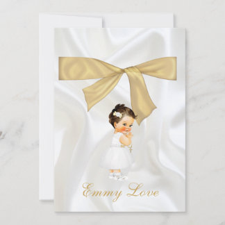 Baby Girl Taufe Christening Gold Cross Vielen Dank Einladung