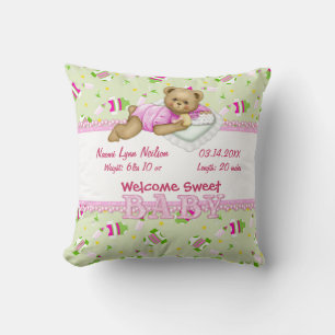 Baby Girl Teddy Bear Kissen