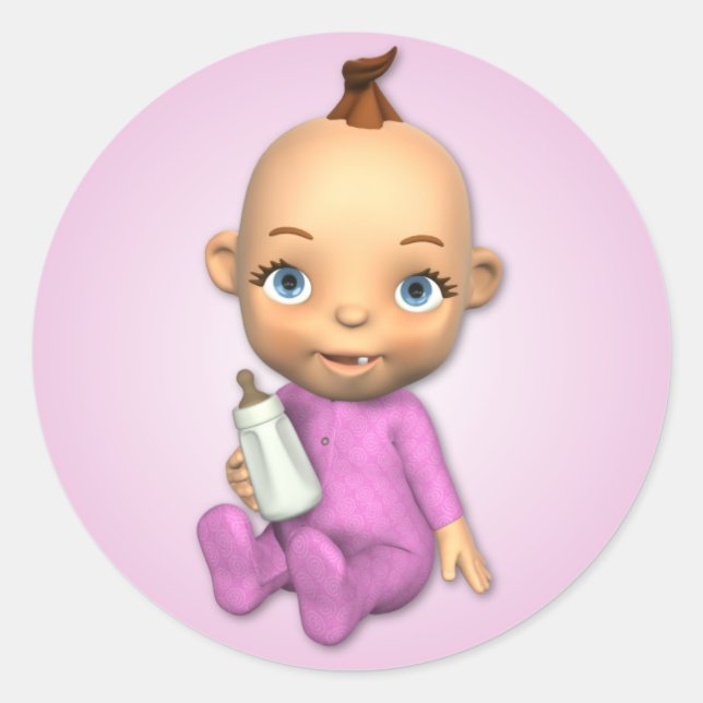Baby Girl Toon Sticker (Vorderseite)