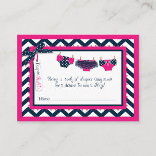 Baby Girl Tutu Diaper Raffle Ticket Begleitkarte