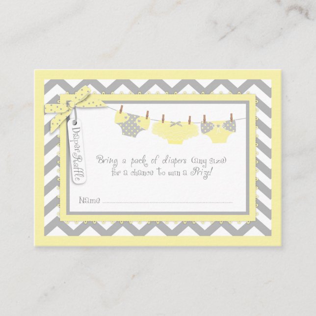 Baby Girl Tutu Diaper Raffle Ticket Begleitkarte (Vorderseite)