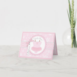 Baby Girl Tutu Snowflach Print Dankeschön Card Dankeskarte