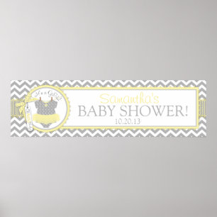 Baby Girl Tutu Zickzack Print Baby Duschbanner Poster