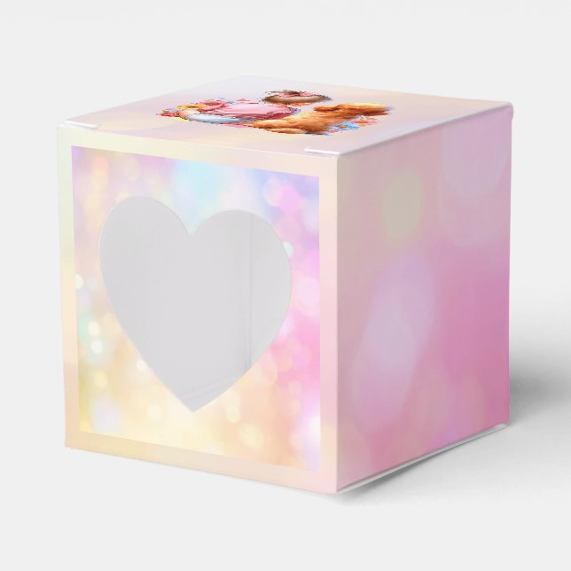 Baby Girl und Apricot Poodle Geschenkschachtel (Vorderseite)